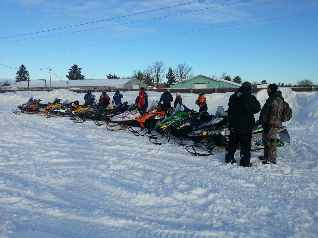Sleds at Cmon Inn Forest Riders Snowmobile Club